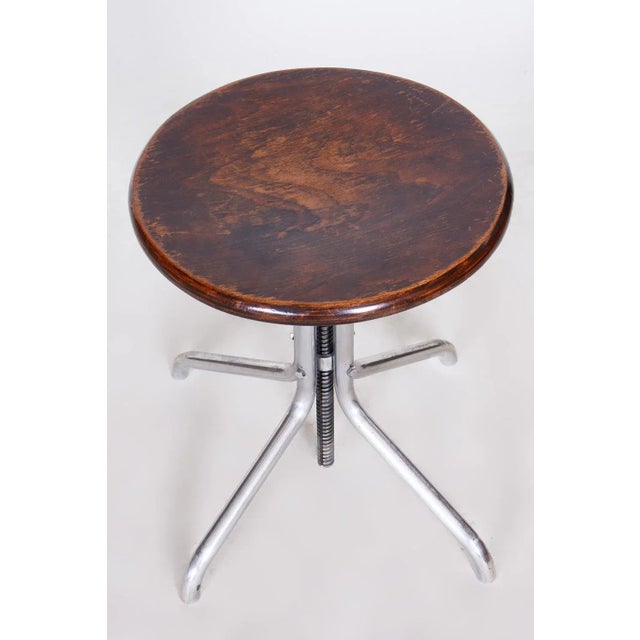 Bauhaus Beech Swivel Piano Stool attributed to Mücke Melder, 1930s For Sale - Image 3 of 8