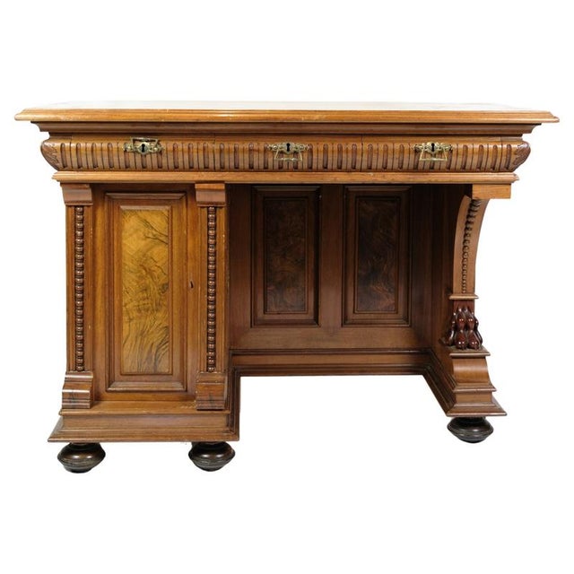 Desk with Small Cabinet in Walnut, 1860s For Sale - Image 10 of 10