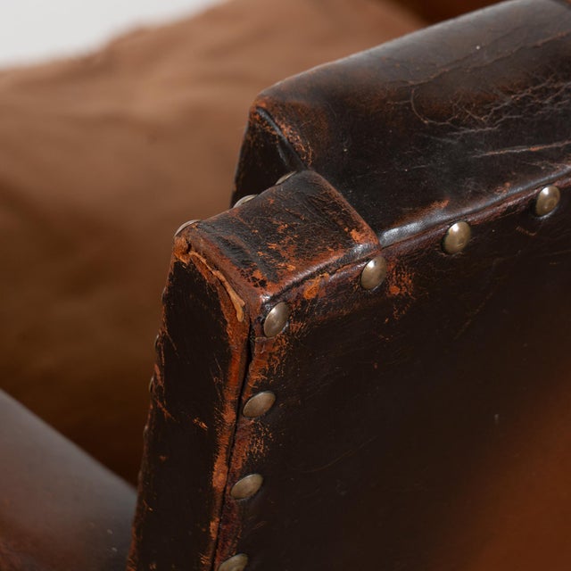 Pair of 20th Century Vintage Leather Club Chairs For Sale - Image 15 of 18
