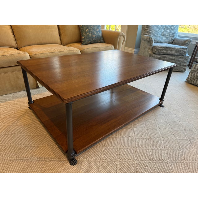 Bunny Williams Oak & Iron Coffee Table With Lion's Paw Feet For Sale - Image 18 of 18
