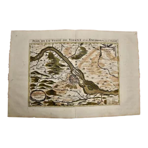 Vienna, Austria: A Large 17th Century Hand-Colored Map by Sanson and Jaillot