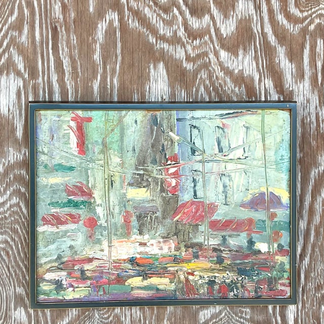 Vintage Boho Original Oil Impasto Abstract Expressionist Painting For Sale In West Palm - Image 6 of 7
