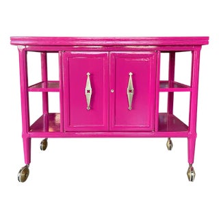 40" Finished 2 Door Tomlinson Vintage Bar Cart For Sale