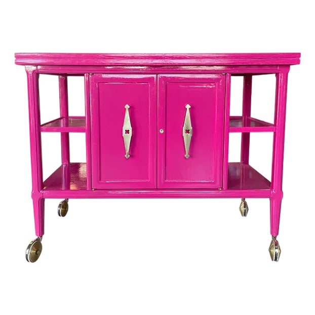 40" Finished 2 Door Tomlinson Vintage Bar Cart For Sale