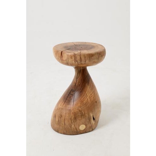 Brown Sculptural Side Table in Walnut by Logniture For Sale - Image 8 of 17