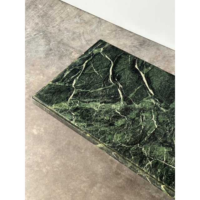 Verde Alpi Marble Pedestal Coffee Table, Italy, 1980s For Sale - Image 15 of 18