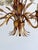 Gilt Tole Floral and Wheat Chandelier, 1960 For Sale - Image 12 of 18