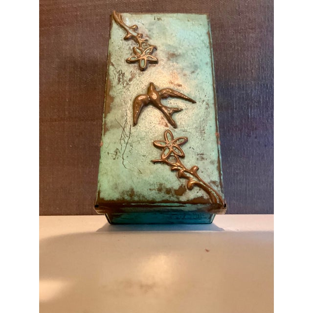 Vintage Zenda Mexico Copper Box With Bird and Floral Relief For Sale - Image 12 of 16