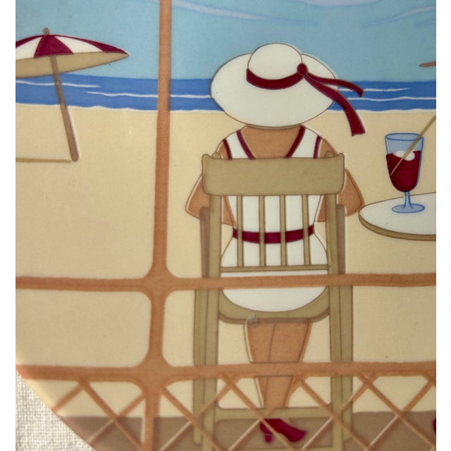 Vintage Poole Pottery Transfer Plate, “Art Deco Summer” For Sale - Image 10 of 12