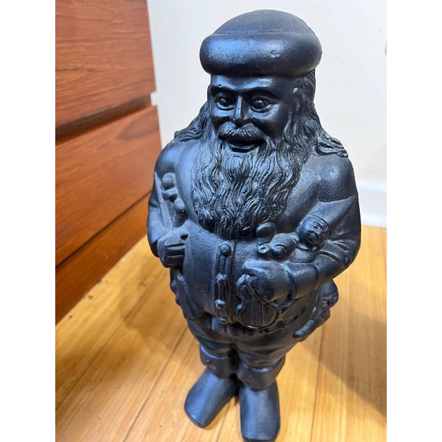 Metal Pair of Mid 20th Century St Nicholas Cast Iron Andirons For Sale - Image 7 of 12
