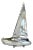 1980s Miniature Sterling Sailboat Sculpture – Handcrafted 925 Silver For Sale