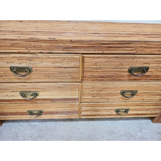 Vintage Pencil Reed Waterfall Double Dresser For Sale In Philadelphia - Image 6 of 18