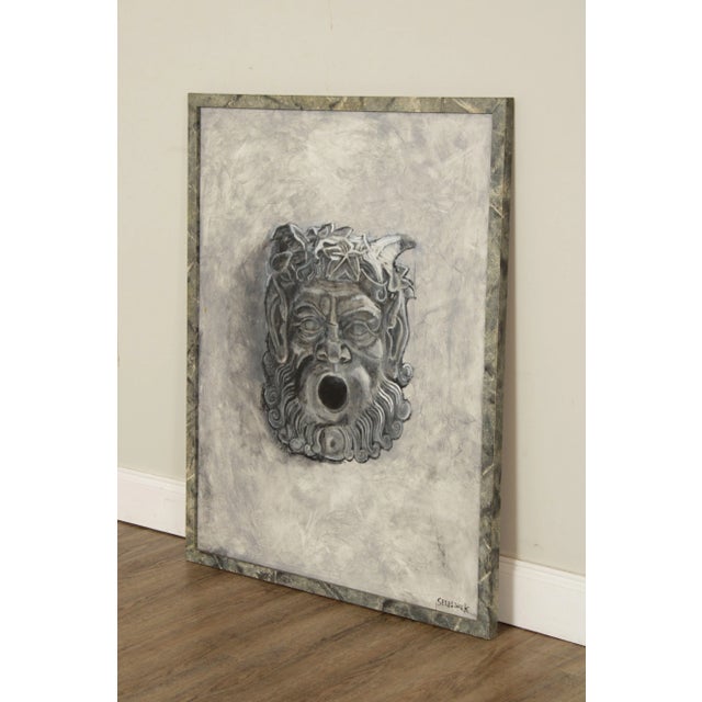 Abstract 1980s Mythical Roman Portrait Oil on Board Painting by William "Billy" Selesnick For Sale - Image 3 of 13