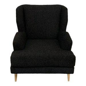 Custom Made Lounge Chair in Black Sherpa