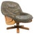 Brutalist Oak and Leather Swivel Chair, 1970s For Sale - Image 12 of 12