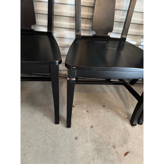 Pottery Barn Black Farmhouse Dining Chairs, Made in Italy - Set of 4 For Sale - Image 9 of 12
