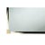 A large modern black lacquered and faux horn mirror, the rectangular top with brass edged corners, enclosing a beveled...