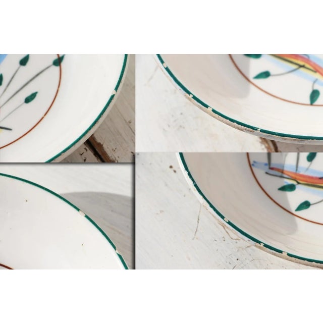 Ceramic Late 19th Century Antique French Provincial Faience Plate Depicting a Bird, Marked For Sale - Image 7 of 13