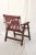 Macrame folding chair in dark oak and rose and white macrame. The design shows a deer eating and is in excellent condition...