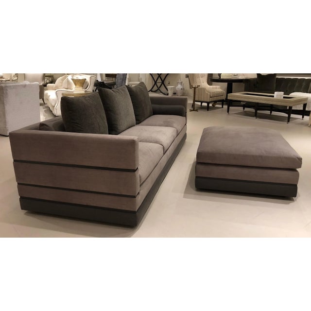 2010s Nathan Anthony Evok Sofa and Evok Bumper Ottoman For Sale - Image 5 of 11