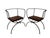 Wood Mid Century Modern Style Minimalist Black Wrought Iron Occasional Chairs, a Pair For Sale - Image 7 of 14