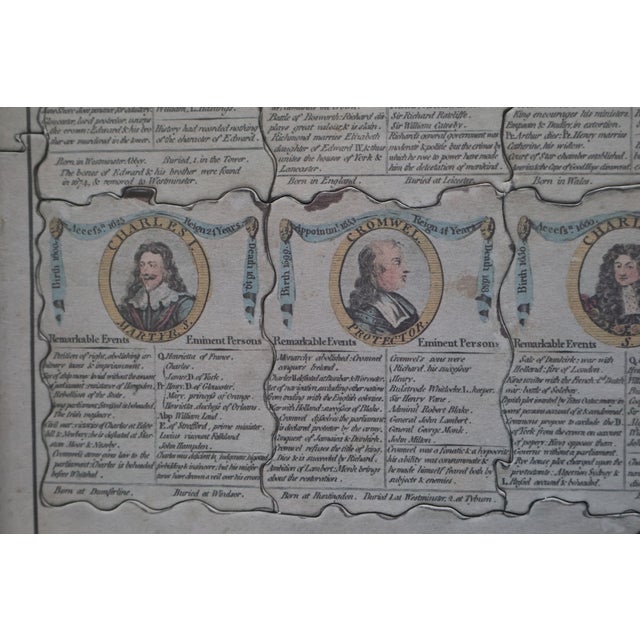 Ivory Circa 1970 Wallis English Royal History Wooden Puzzle, Framed For Sale - Image 8 of 18