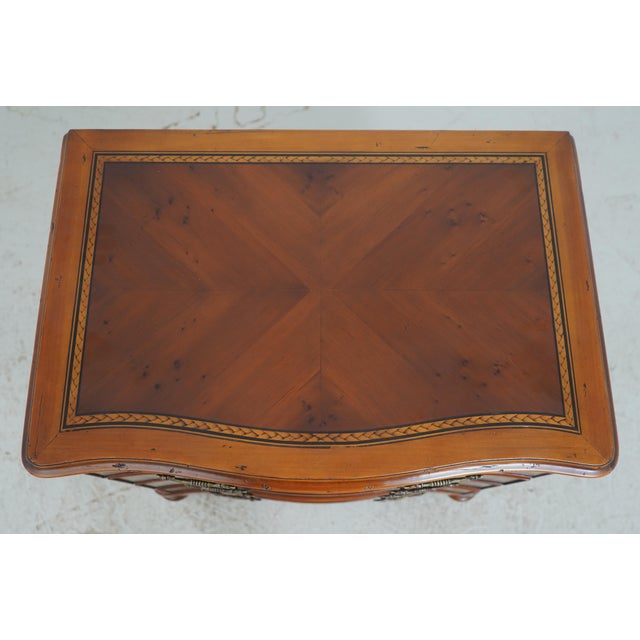 Pair of Alfonso Marina Mahogany Bow Front Inlaid Nightstands For Sale - Image 9 of 18