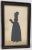Antique Hand Cut Silhouette of a Young Woman Reading a Book 19th Century A young woman in full profile reading a book. A...