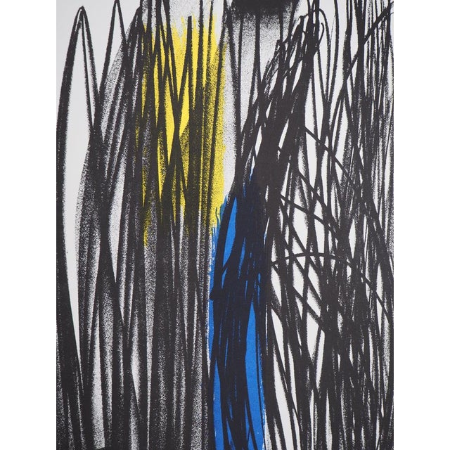 Hans hartung (1904-1989) influence (l deferred-1) original color lithograph on wove paper, 24 x 31 cm (approx. 9 x 12...