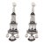 1930s Art Deco Style Diamond Onyx Platinum Chandelier Earrings, A Pair For Sale