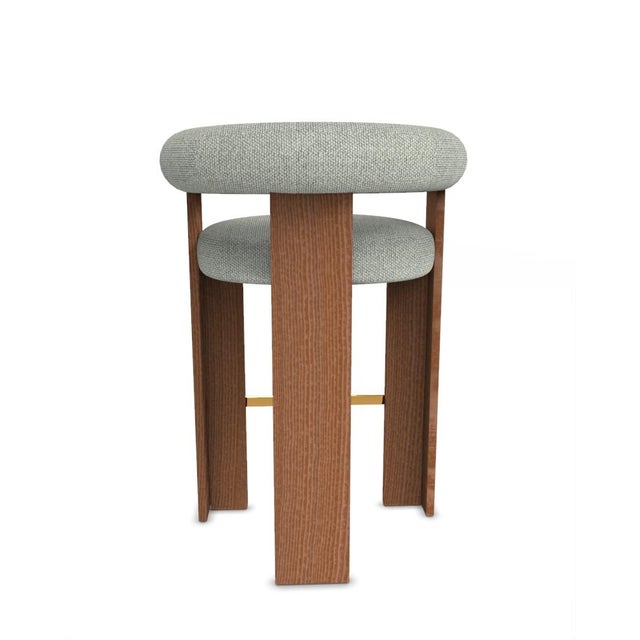 Collector Modern Cassette Bar Chair in Safire 06 Fabric and Smoked Oak by Alter Ego For Sale - Image 4 of 7