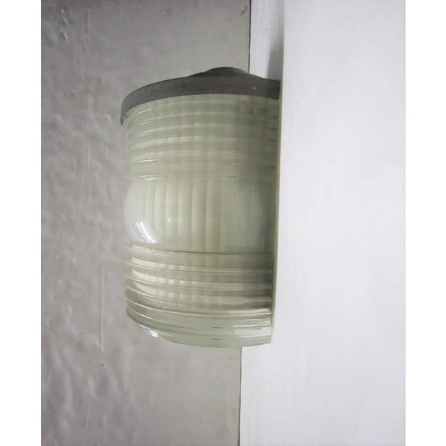 1930s Jean Perzel Original French Art Deco Period Glass and Metal Sconce, 1935 For Sale - Image 5 of 13