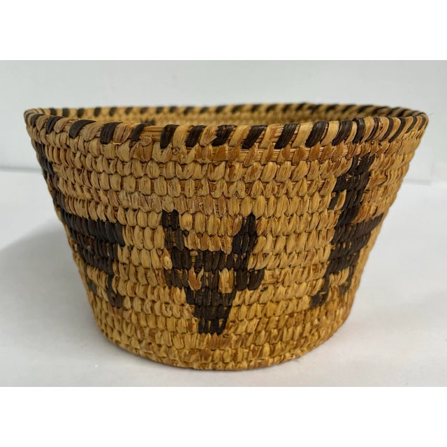 Vintage American Indian Tohono O'Odham Papago Hand Woven Pictorial Basket For Sale In Dallas - Image 6 of 7