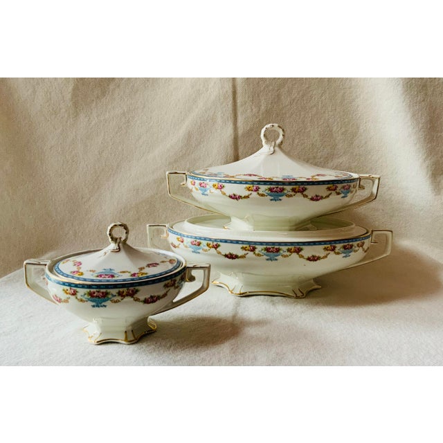 English 1920s Covered Tureens Bone China - Set of 3 For Sale - Image 3 of 17