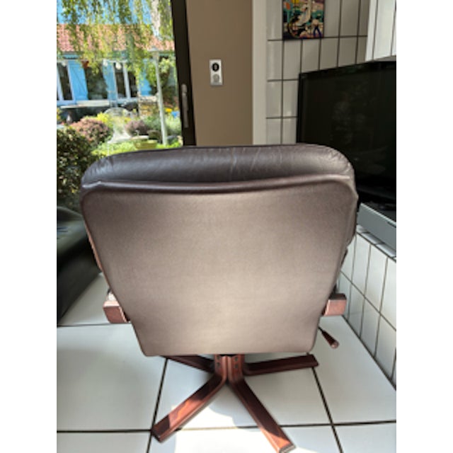 Set of Scandinavian Lounge Chair & Footstool, 1960, Set of 2 For Sale - Image 4 of 7
