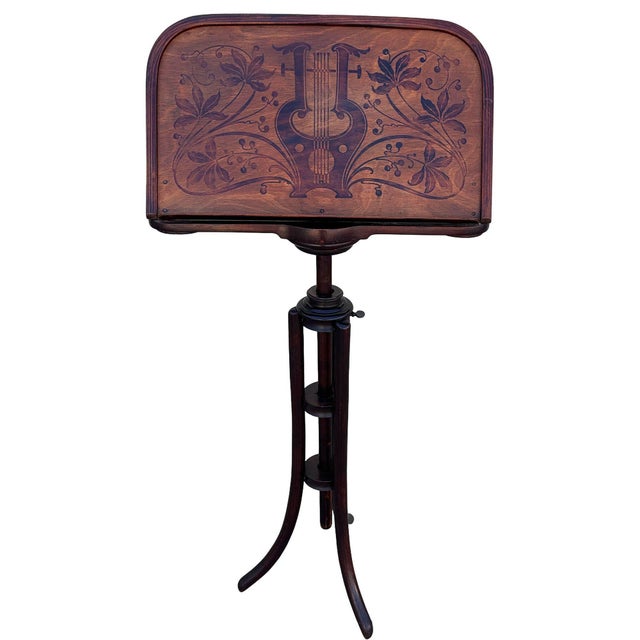 Vienna Secession Bentwood Harp Motif Sheet Music Stand by Thonet No. 11852 For Sale - Image 4 of 7