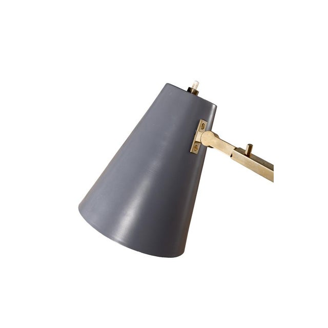 Rare model 1050/2 floor lamp by Gino Sarfatti for Arredoluce, Italy, 1951 Stone, brass, lacquered aluminum. An important...