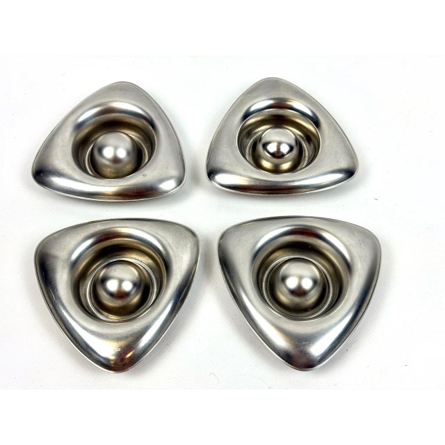 Bauhaus Egg Cups by Wilhelm Wagenfeld for WMF, 1970s, Set of 4, in Flawless conditions. Designed 1970 to 1979 This piece...