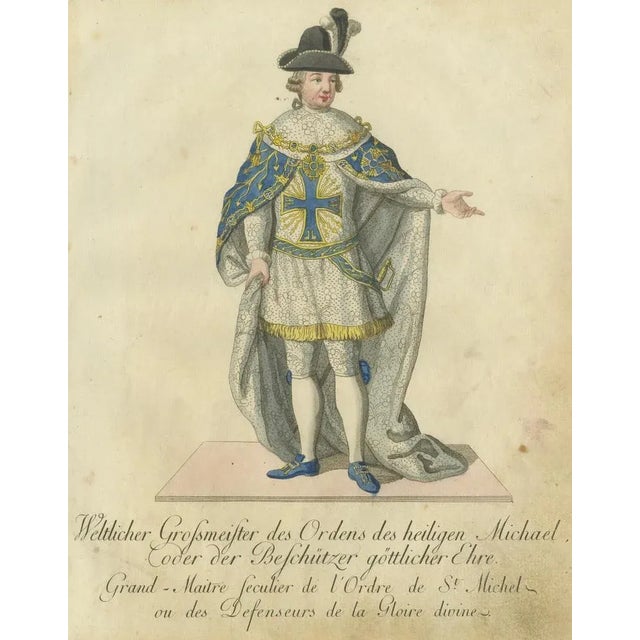 Schwan, Grand Master of the Order of St. Michael in Ceremonial Attire, 1791, Engraving For Sale - Image 4 of 6