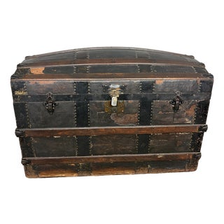 Antique Victorian Barrel Dome Trunk, 19th Century For Sale