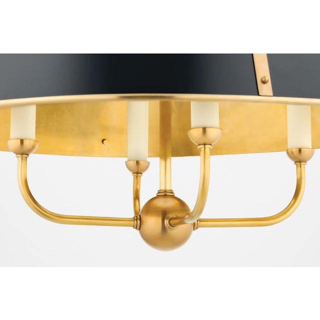 2020s Hudson Valley Lighting Mark D. Sikes Cambridge 4-Light Chandelier, Aged Brass/Darkest Blue For Sale - Image 5 of 7