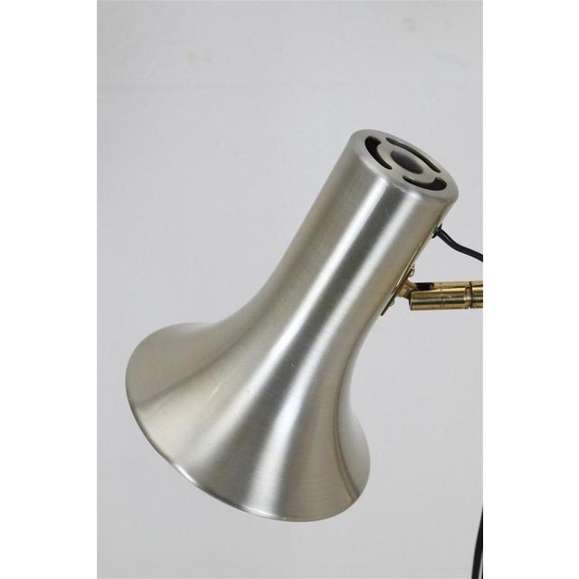 Mid-Century Danish Modern Gilt Floor Lamp from Lyskær Belysning, 1970s For Sale - Image 4 of 14