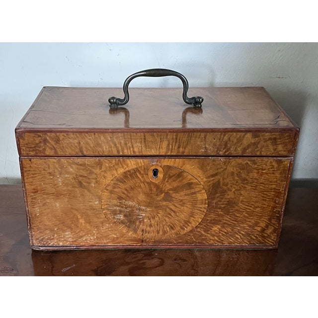 Late 18th Century Antique 18th Century English George III Satinwood and Mahogany Tea Caddy Box Circa 1790 For Sale - Image 5 of 18