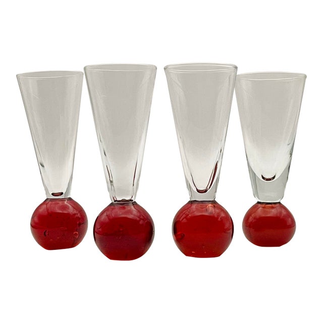 Late 20th Century Memphis Style Sphere Shot Glasses- Set of 4 For Sale