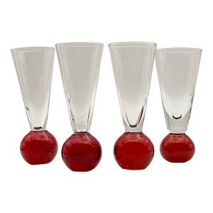 Late 20th Century Memphis Style Sphere Shot Glasses- Set of 4