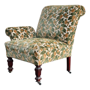 Vintage English One Arm Slipper Chair