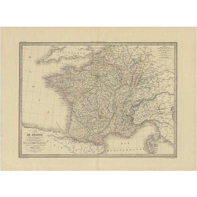 Mid 19th Century Antique Map of France by Lapie, 1842 For Sale - Image 5 of 5