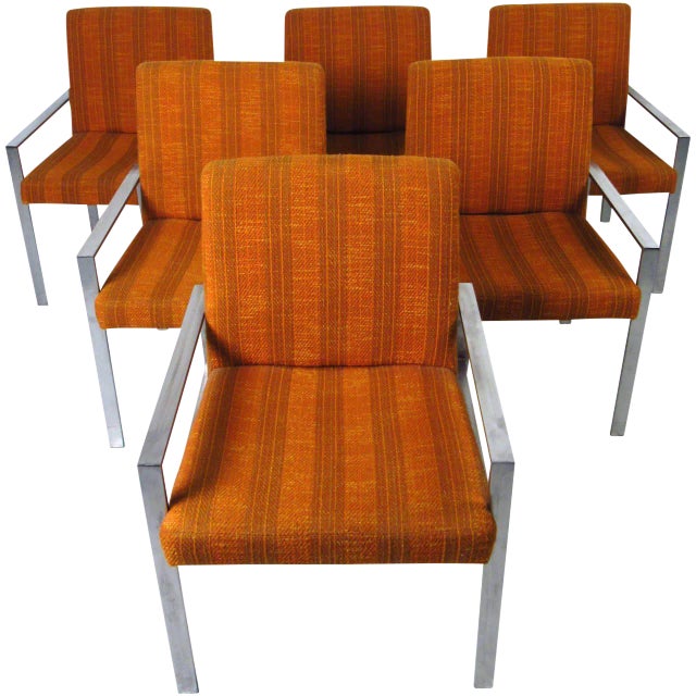 Mid-Century Knoll Style Armchairs - Set of 6 For Sale