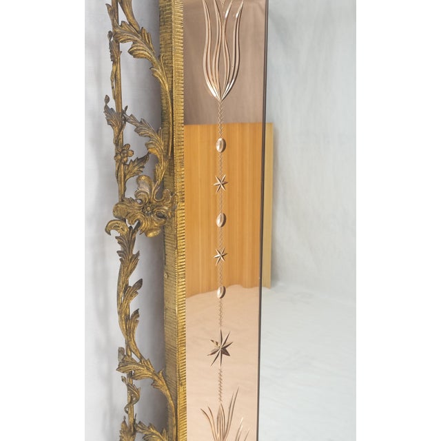 Large Standing 9' Tall Forged Gold Gilt Metal Leafs & Flowers Mirror CLEAN! For Sale - Image 13 of 14