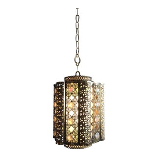 1960s Metal Openwork Chandelier For Sale